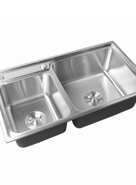 极速SUSc304不锈钢洗菜盆加厚 厨房双盆洗碗池大双槽水槽左小右大