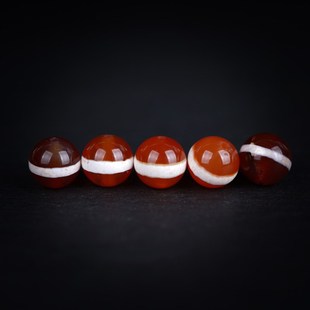 极速6-8mm天然红玛瑙玉髓镶蚀一线药师珠星月R菩提配饰配件配珠散