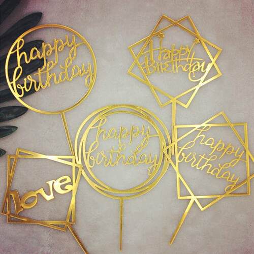 新品Cake card insert Happy wBirthday Decorative Paper Cup Ba