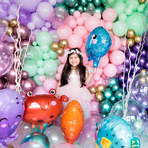 新品.5pcs Fishi Sea Animal Balloons Starfish Sea horse Air B