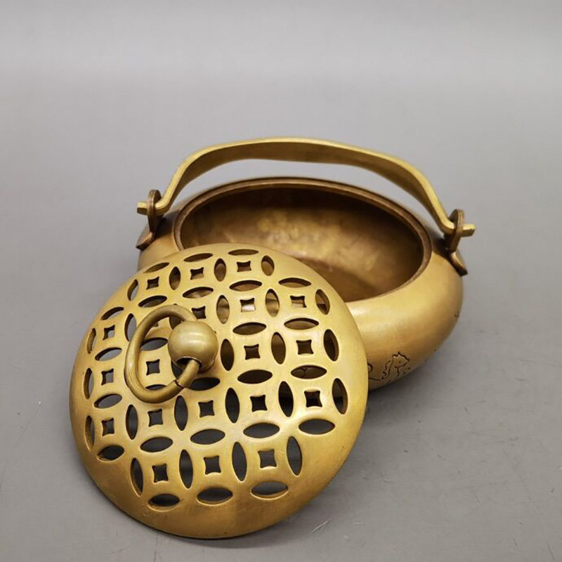 极速靚仿古黄铜手炉家p居摆件古玩铜器收藏黄铜熏香炉摆设工艺品,金属材料及制品,其他金属制品,淘宝优惠券,粉丝福利购,淘宝优惠卷