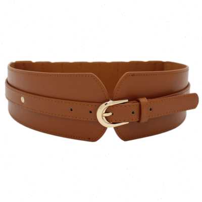 极速Luxury ladies widqe belt elastic vinte buckle leather wi