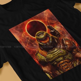 极速Doom Slayerk Game Eternal  Tshirt Vintage Men Gothic Tee