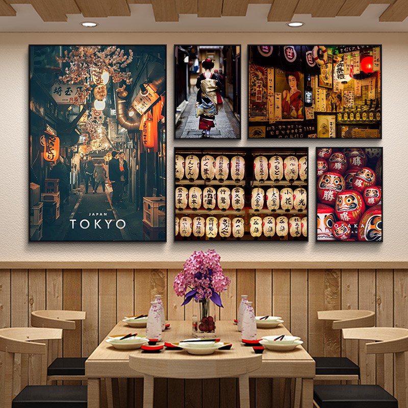 日式装饰a画日系风格墙面装饰居酒屋挂画餐馆包间背景墙壁画饭店图片