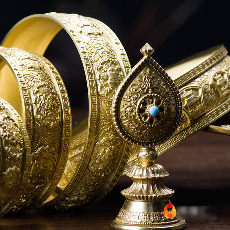 极速铜曼扎盘现代修m行福报资粮供具供八吉祥雕花镶宝珠曼茶罗曼