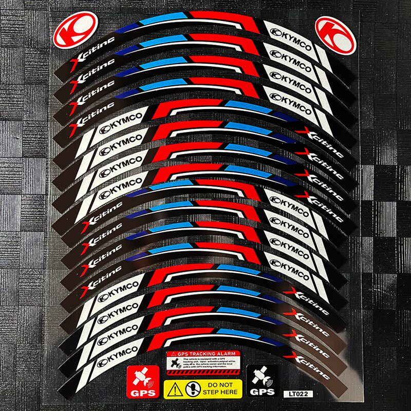 极速适用光阳赛艇CT250/300/AK550轮毂贴弯道情人X轮圈贴花反光轮