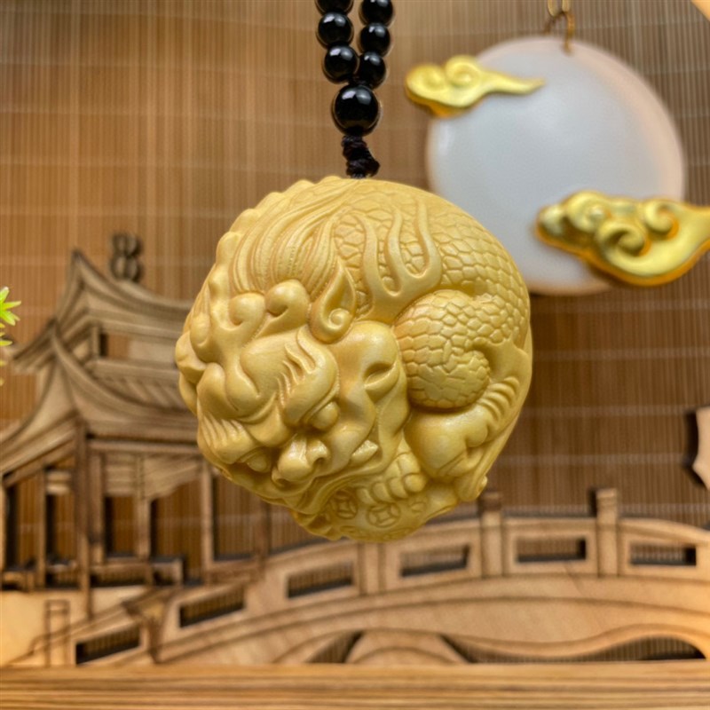 极速黄杨木头雕刻圆貔貅手t把件男士随身文玩工艺品木制招财皮丘