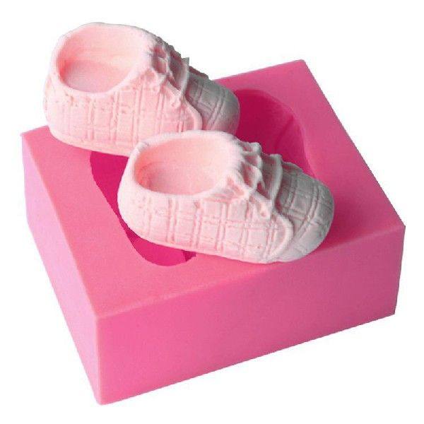 极速3d Silicone Cake Mold Fondant SFoap Mold Baby Shoes Fond