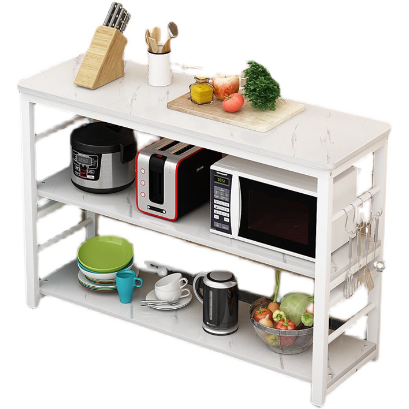 极速厨房置物架切菜桌家用操作台小长桌落地多功能微波Y炉架多层