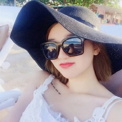 极速Vacatdion Hat Beach Big Eave Road Flying Straw Hat Women