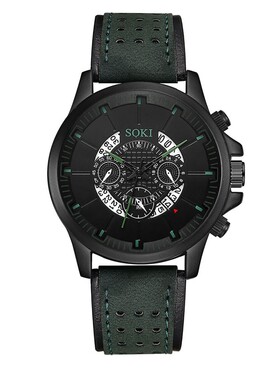 极速fashion Men Watches Luxury Leather JQuartz Analog Date W