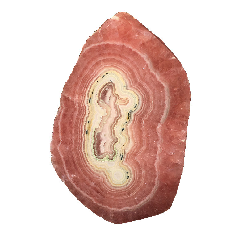 新品天然菱锰矿原矿矿物晶u体教学标本冰种红纹石原石切片摆件一