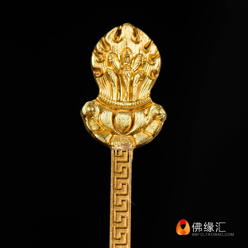 极速用品供具家用佛前铜镀金火供勺护摩勺烟Q供勺熏香勺金刚勺