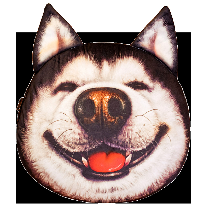 极速哈士奇搞怪狗头沙雕抱枕x被子两用冬季加厚折叠被办公室午睡