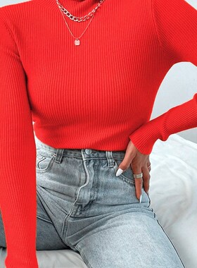 极速On cSale 2022 Autumn Winter Women Knit Solid Turtleneck