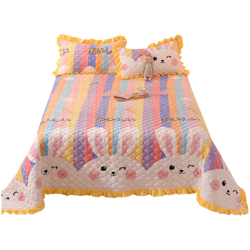 极速牛奶绒床盖三件套榻榻米水晶珊瑚绒床单O加厚双人炕盖四季通