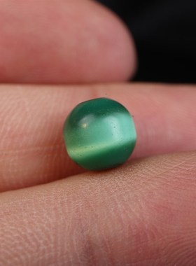 极速包老罕c见清代绿色猫眼琉璃珠散珠配珠手工diy文玩手串老琉璃