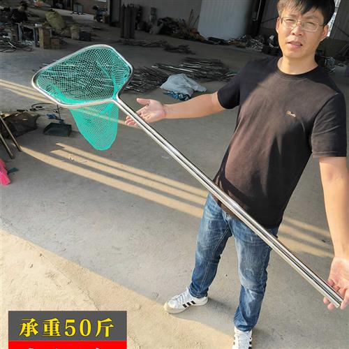 新品一体式加粗实心圈不锈钢捞网捞虾捞I鱼网赶海渔具鱼网鱼捞网