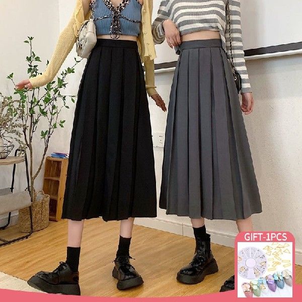 速发2022 Fashion Long Skirt High Waist A Line Elastic Waist