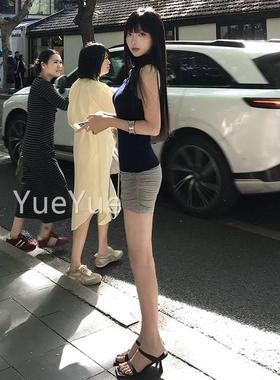 皱【下周六】辣包妹小XT1003个子短裙裙灰色裙裤紧身不规则褶臀子