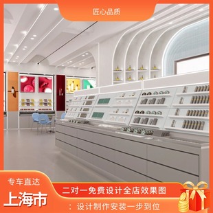 上海市美妆展示柜彩妆柜烤漆化妆品展柜产品小样中岛柜护肤品货架