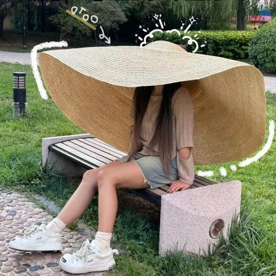 超大帽檐防晒遮阳草帽子女夏季户外防紫外线防风海边沙滩春秋新款