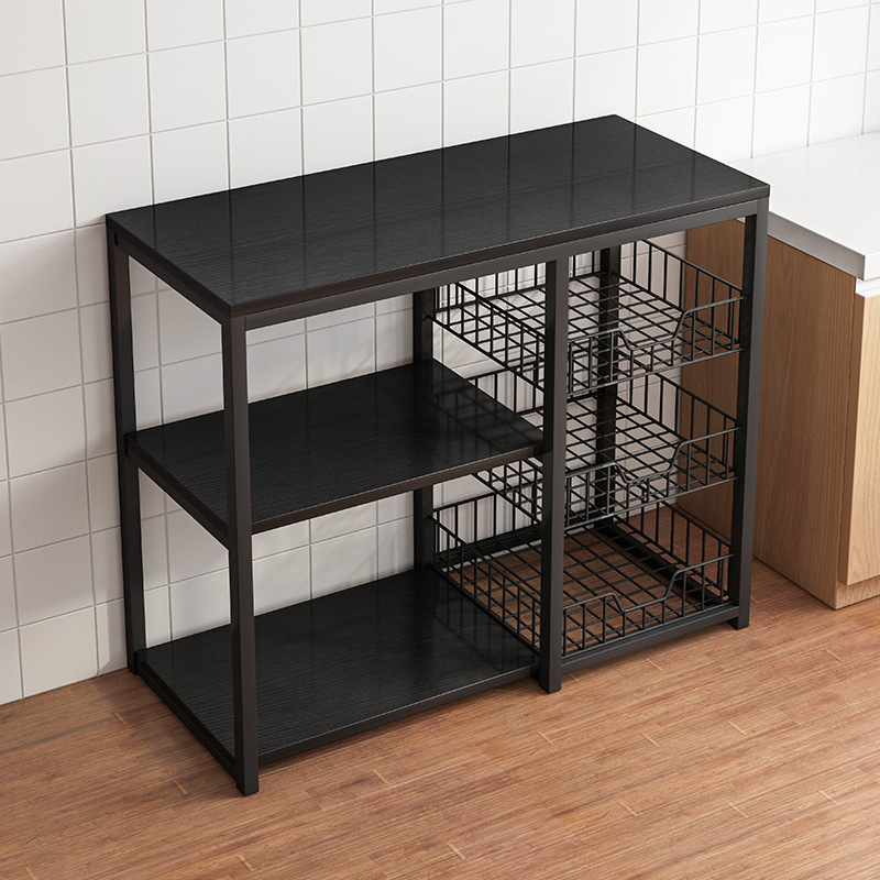 落地式厨房置物架家用切菜桌微波炉电器储物柜多功能锅具收纳架子