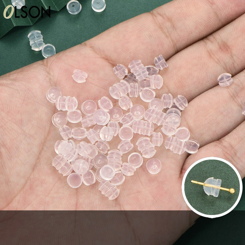 10个装子弹头塑料耳堵耳塞装饰品配件透明耳钉后塞耳环耳帽塞