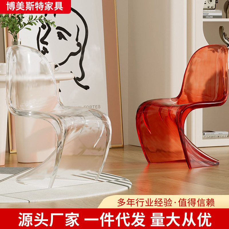 潘东美人椅网红INS风塑料餐椅现代简约靠背椅子接待室用洽谈靠背