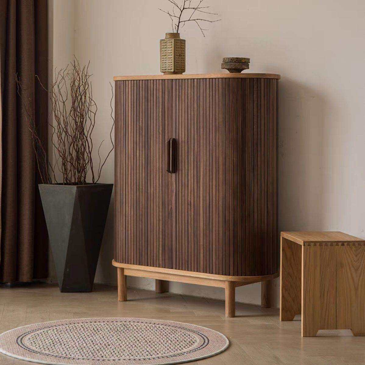 北欧现代实木家用门口日式入户储物柜大容量玄关收纳鞋柜简约客厅