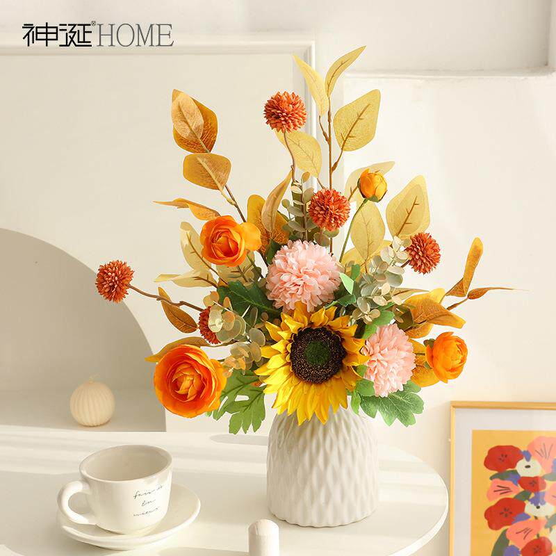 假花仿真花客厅家居餐桌花艺摆设2021新款高档花束新年装饰花摆件