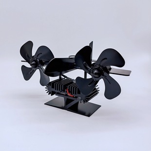 2023新款壁炉风扇双头创意飞机风扇热动力空气循环风扇温差发电扇