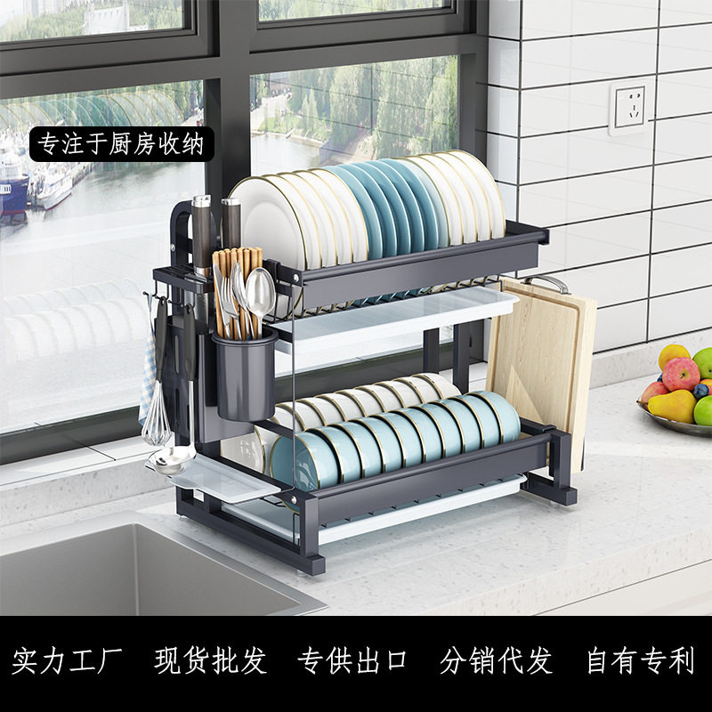 定制不锈钢厨房碗碟沥水架晾放碗筷沥碗柜台面家居品收纳架置物架