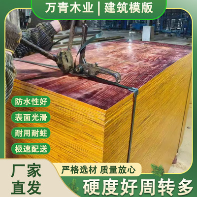 建筑模板木工板混凝土支撑木板双面防水红黑模版木板材多层板层压
