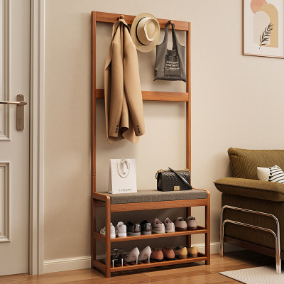 入户实木换鞋凳鞋柜一体挂衣架家用门口轻奢进门可坐长条凳换鞋凳