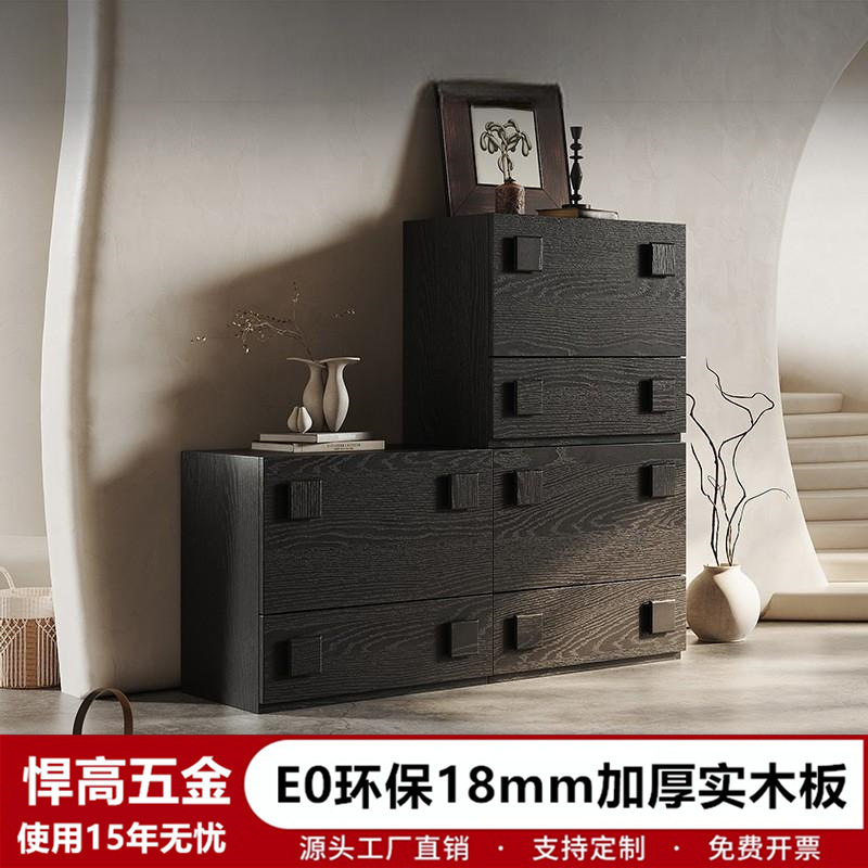 法式中古风实木卡门柜客厅储物