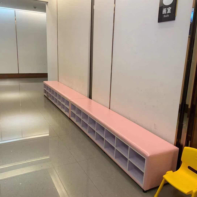 幼儿园早教换鞋收纳软包沙发凳