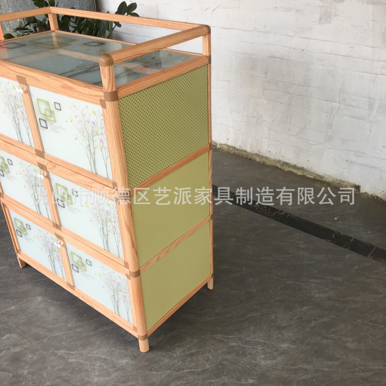 厨房钢化玻璃铝合金收纳柜