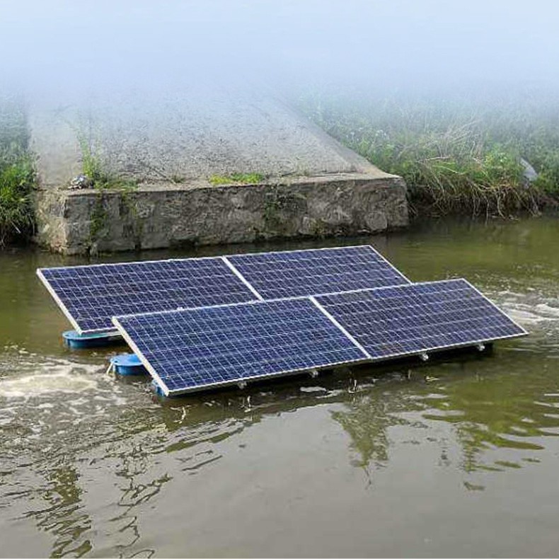 太阳能喷泉曝气机光伏泉泵景观喷泉河道治理太阳能推流增氧曝气机