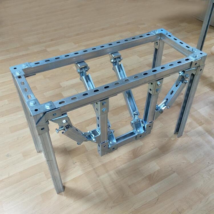 抗震支架双向侧纵向成品暖通风管排烟桥架河北C型钢源头厂家支架图片