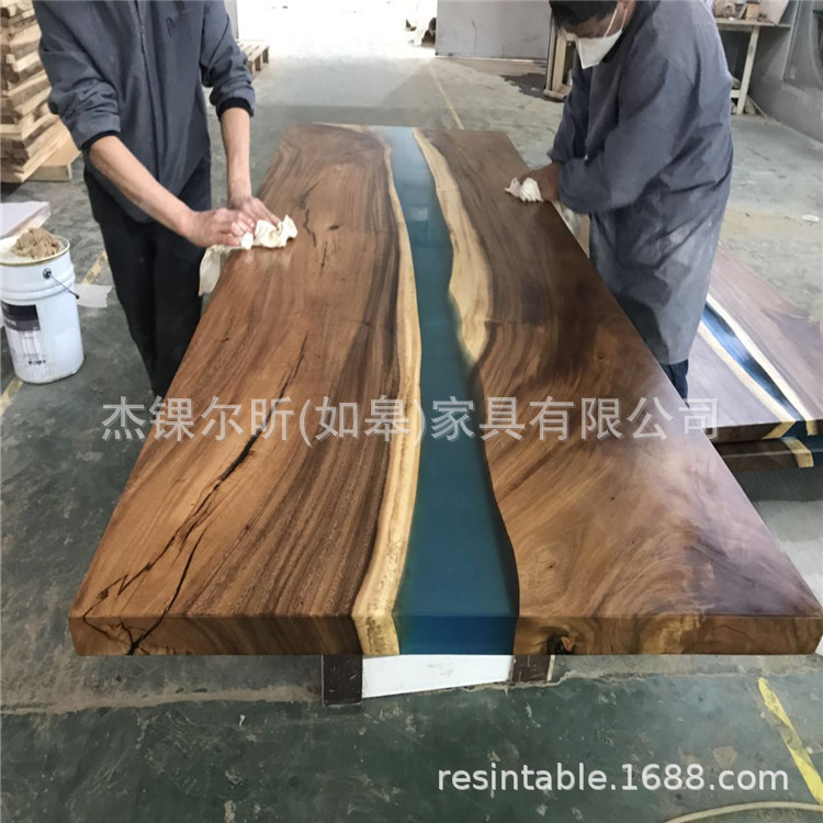 环氧树脂拼接河流茶几艺术实木家具创意沙发边卧室园茶桌子批发