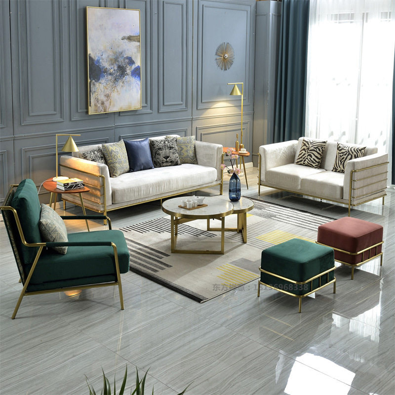 轻奢沙发意式后现代小户型简约客厅沙发茶几组合家具整装北欧港式