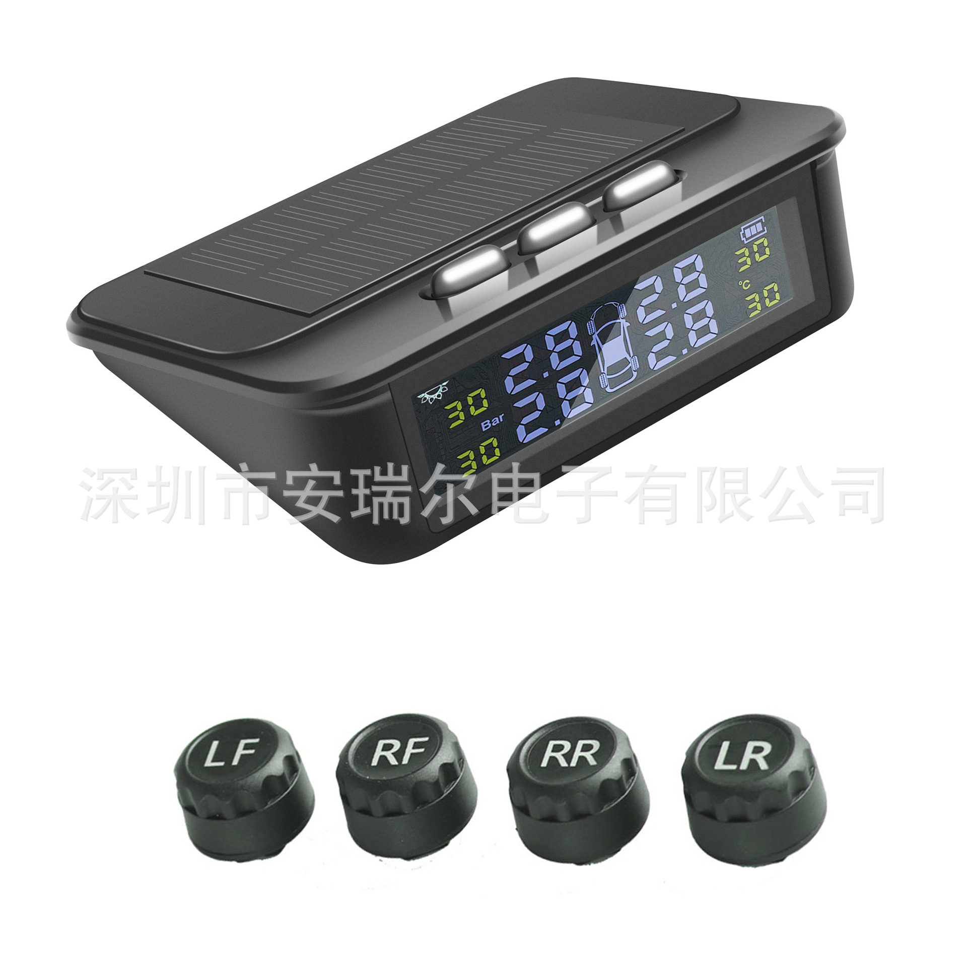 太阳能胎压监测器无线TPMS检则器彩屏