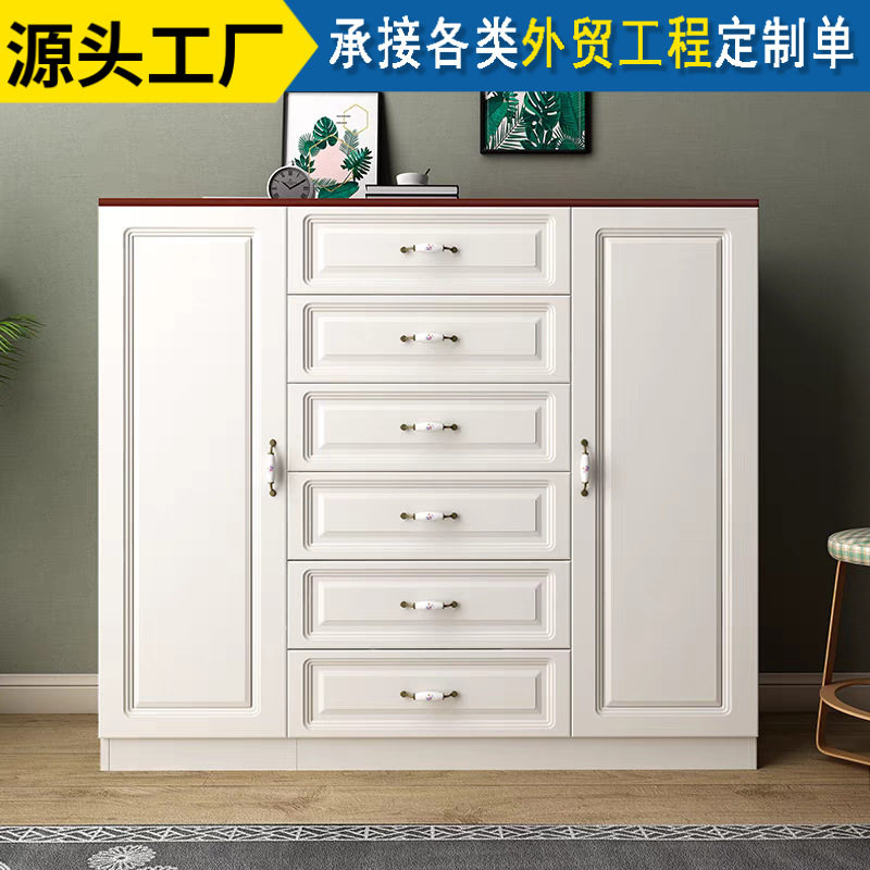 简约现代实木五斗抽屉收纳柜