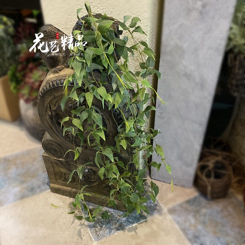 吊兰壁挂仿真薄荷叶垂吊小树叶森系垂感绢花常青藤地台插花软装花