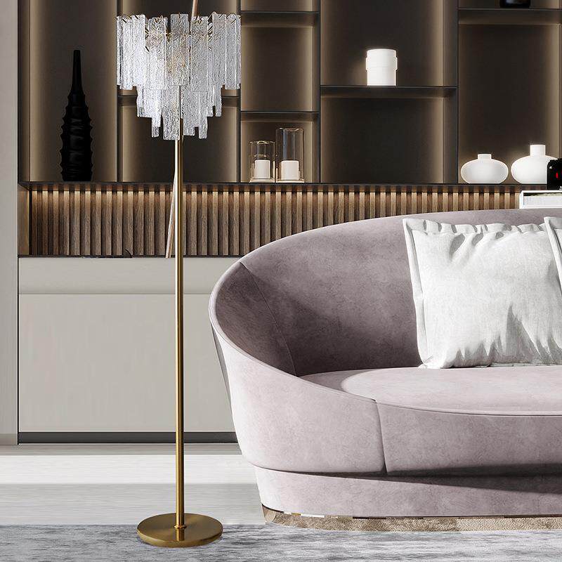 轻奢落地灯极简风北欧后现代水晶玻璃客厅沙发边卧室床头立式地灯