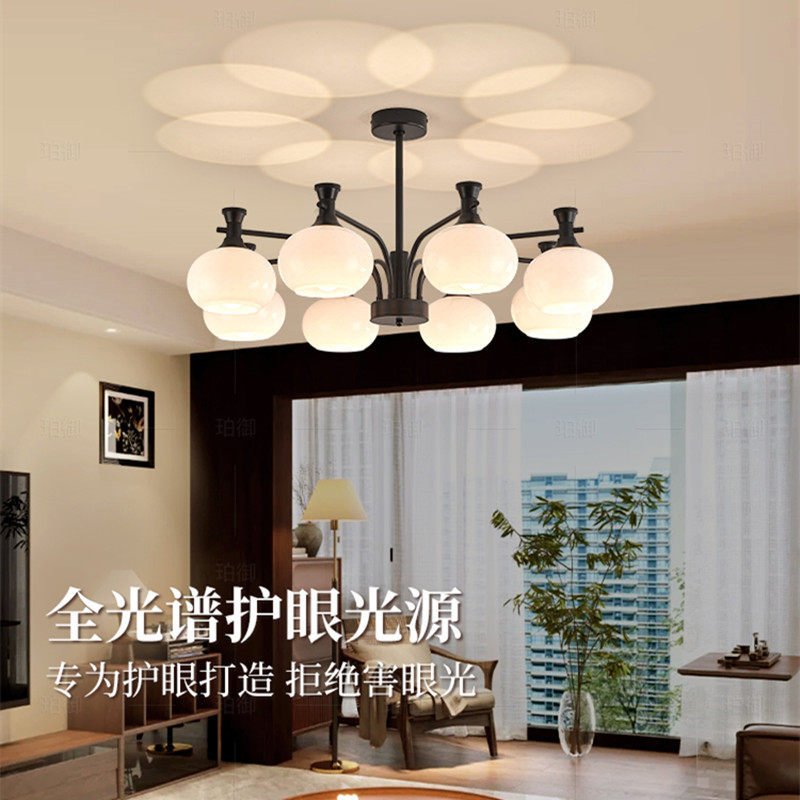 中古风客厅吊灯2025新款美式复古大厅主灯高级感餐厅灯具中山灯饰图片