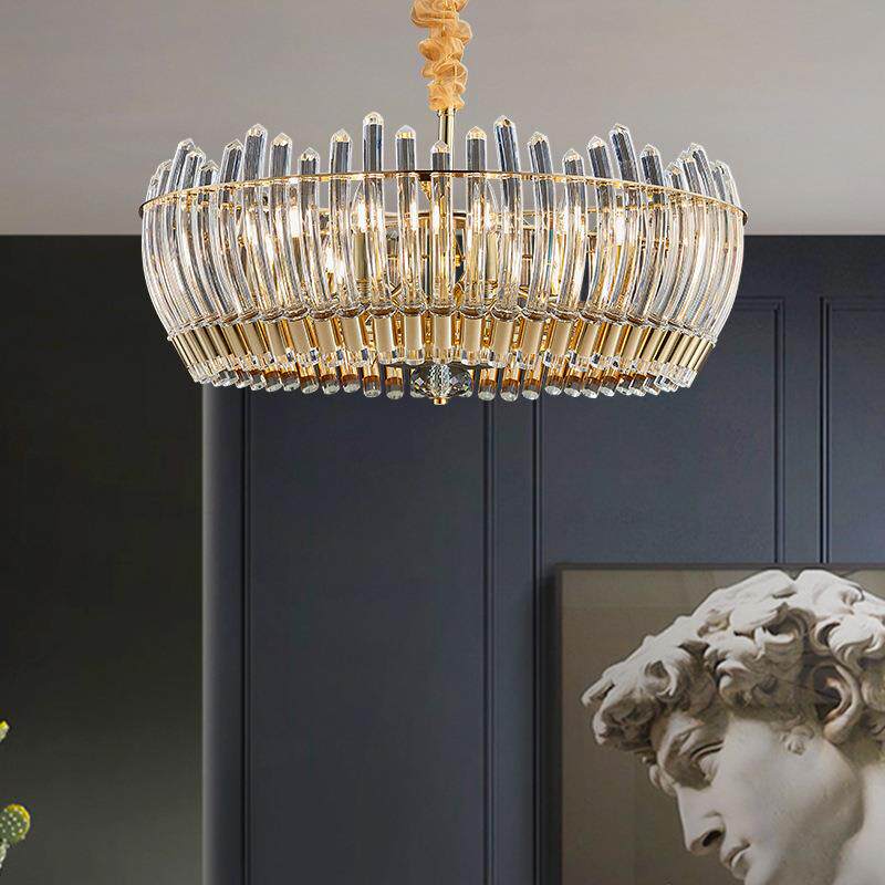 后现代客厅餐厅轻奢水晶吊灯设计师港式简约圆形创意大气卧室灯具