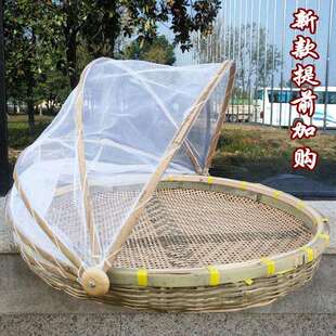 竹编制品米筛子晾晒有孔晒盘竹编簸箕家用小簸箕竹编结婚用的