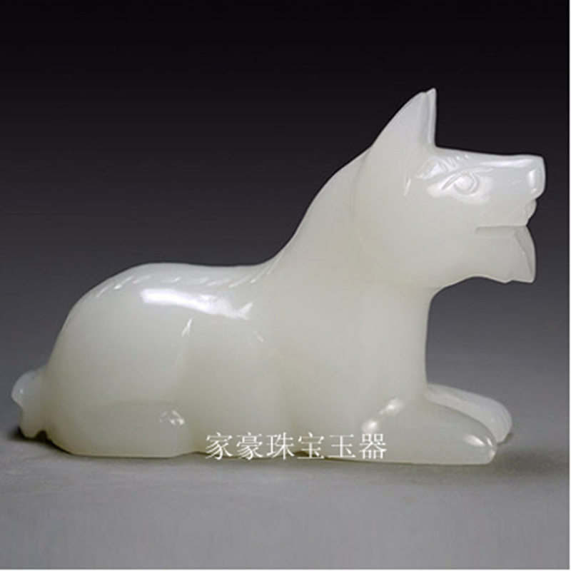 A级阿富汗白玉生肖狗 狗摆件 批发